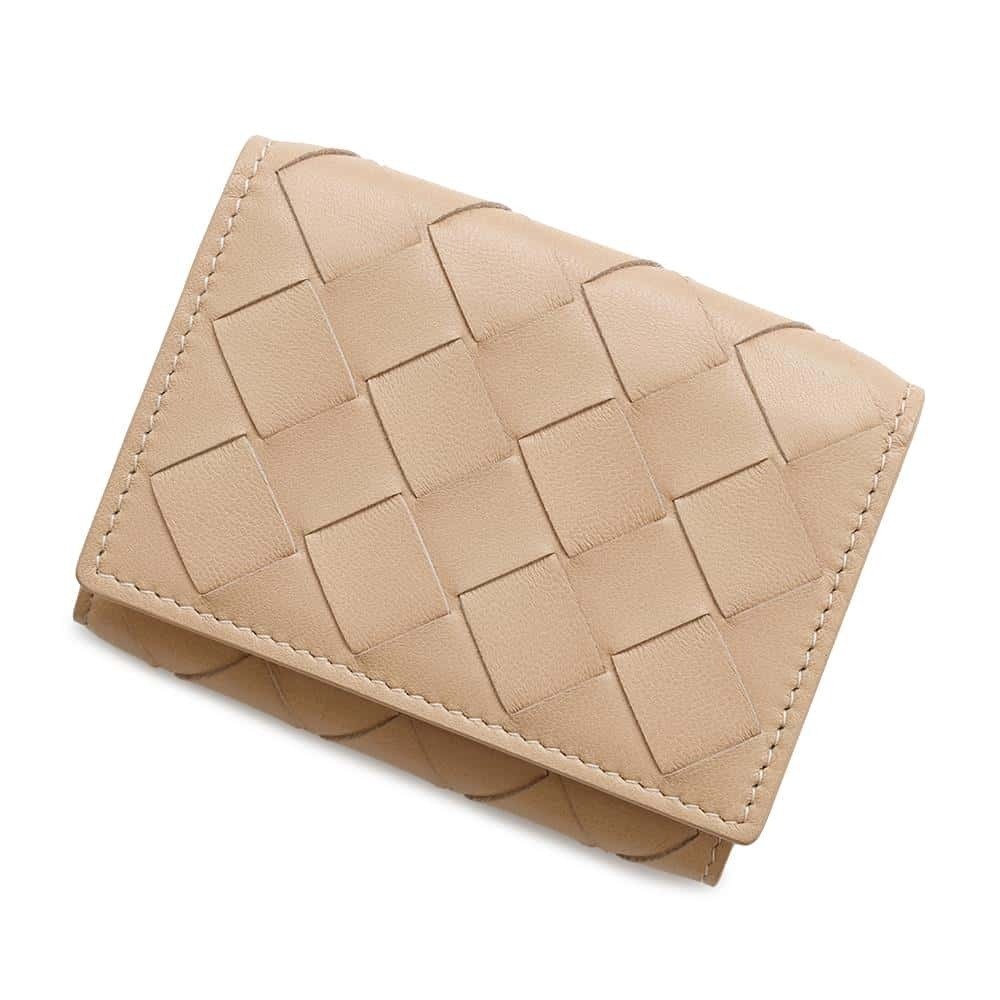 Bottega Veneta Tri fold Wallet Intrecciato Compact Leather
